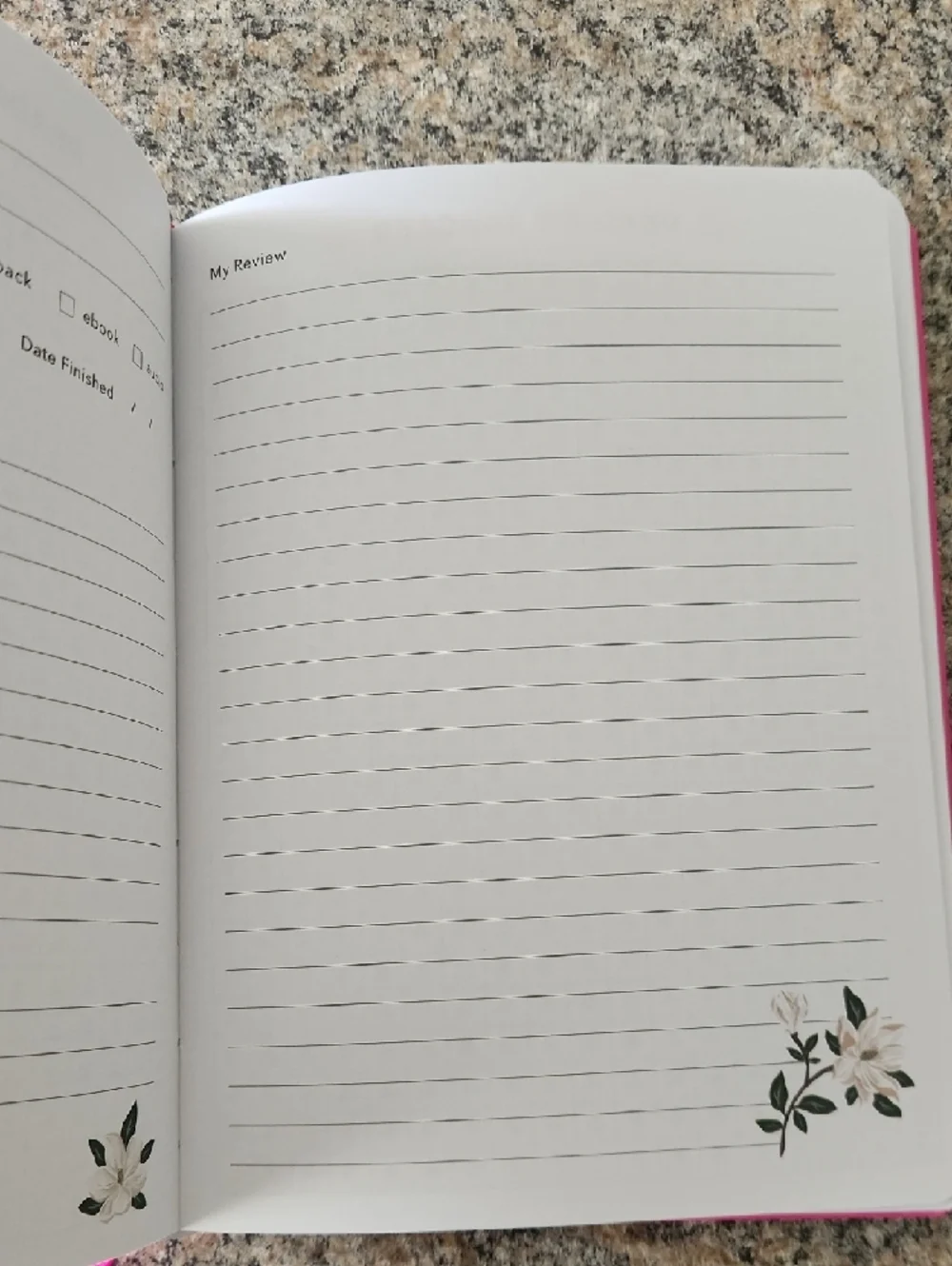 Draper James “Think Happy Thoughts” Guided  Reading Journal – Pink Hardcover